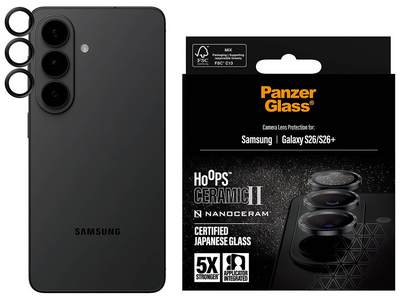 PanzerGlass Hoops Ceramic Galaxy S26 en S26+ Plus Lens screenprotector