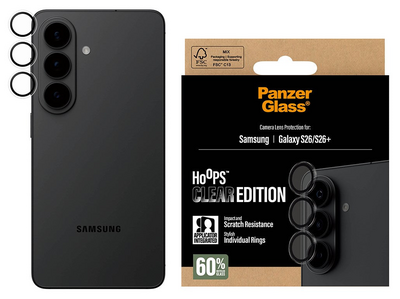 PanzerGlass Hoops Galaxy S26 enS26+ Plus Lens screenprotector transparant