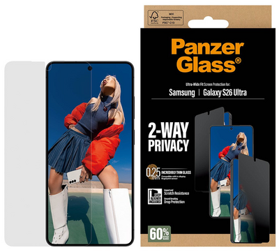 PanzerGlass Privacy Ultra Wide Fit Galaxy S26 Ultra screenprotector