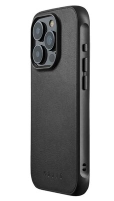 Mujjo leren Shield iPhone 15 Pro hoesje zwart