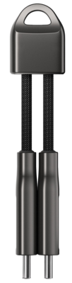 Nomad ChargeKey USB-C kabel sleutelhanger zwart