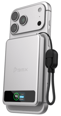 BMX SolidSafe 5 K MagSafe solid-state powerbank 5000 mAh zilver