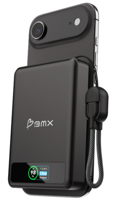 BMX SolidSafe 10 K MagSafe solid-state powerbank 10000 mAh zwart