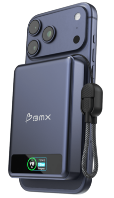 BMX SolidSafe 10 K MagSafe solid-state powerbank 10000 mAh blauw