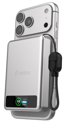 BMX SolidSafe 10 K MagSafe solid-state powerbank 10000 mAh zilver