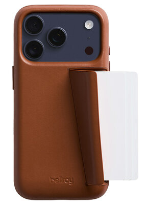 Bellroy Card iPhone 17 Pro wallet hoesje bruin