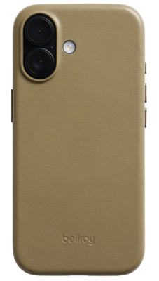 Bellroy leather iPhone 17 hoesje khaki