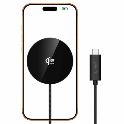 TechProtection Qi2.2 MagSafe 25 watt oplader zwart