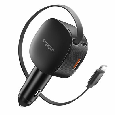 Spigen EV603BT auto oplader 60 watt met uittrekbare USB-C kabel