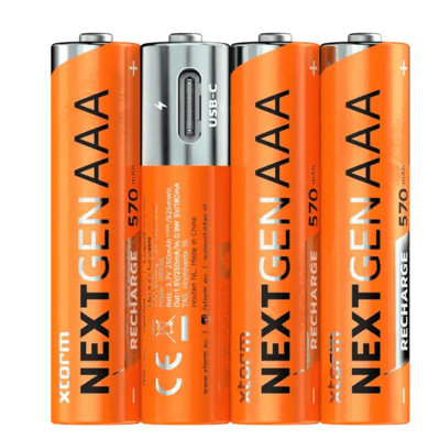 Xtorm USB-C oplaadbare AAA batterijen 4 pack