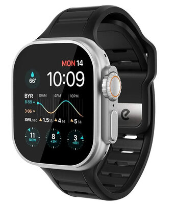 KeyBudz Journey FKM Apple Watch bandje zwart
