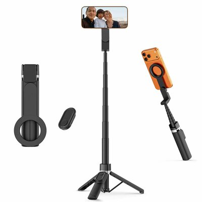 TechProtection Snap MagSafe Bluetooth Selfie Stick Tripod zwart
