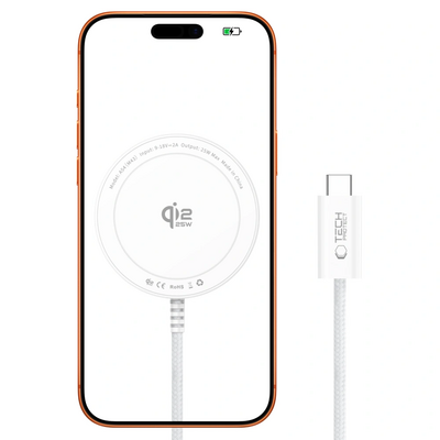 TechProtection A54 Qi2.2 MagSafe 25 watt Ladeger&auml;t wei&szlig;