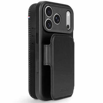 DECODED Leather Detachable Wallet Case iPhone 18 Pro hoesje zwart