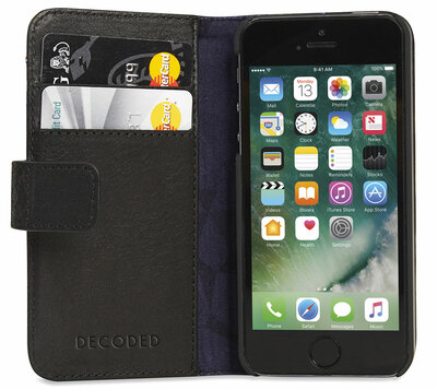 Decoded Leather Book Wallet iPhone SE/5S hoesje Black