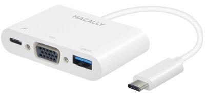 MacAlly USB-C naar VGA en USB-A adapter White