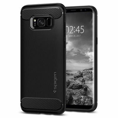 Spigen Rugged Armor Galaxy S8 Plus hoes Zwart