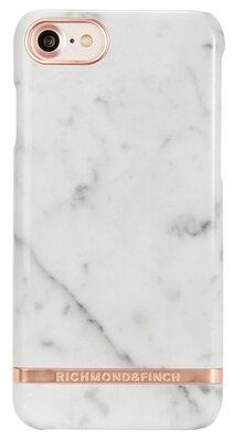 Richmond Finch Marble Glossy iPhone SE 2022 / 2020 / 8 / 7 hoesje Wit Rose