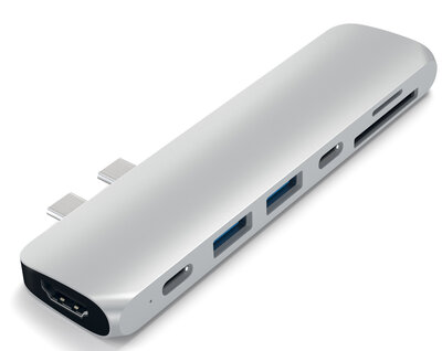 Satechi Pro USB-C Thuderbolt hub Zilver