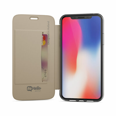 BeHello Bookcase iPhone X hoesje Goud