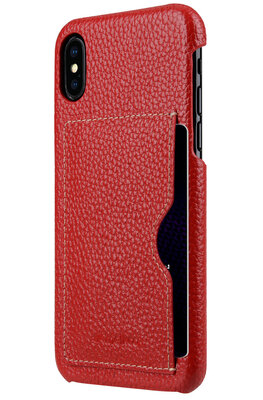 Melkco Leather Backcover iPhone X hoesje Rood