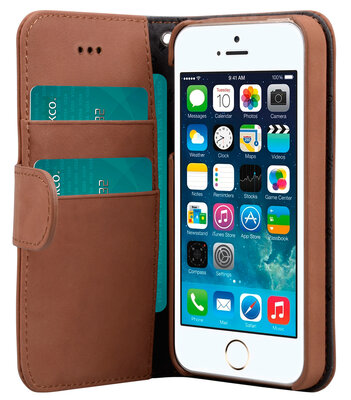 Melkco Leather Wallet iPhone SE/5S hoesje Bruin