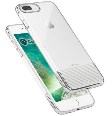 Caudabe Lucid Clear iPhone 8 Plus hoes Zilver