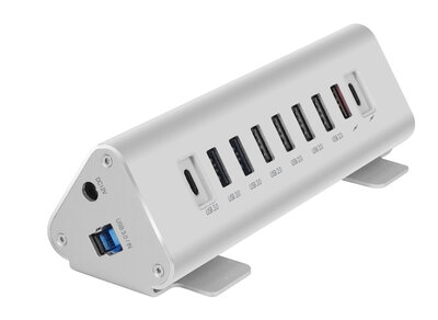 MacAlly TriHub 9 poort USB hub Aluminium