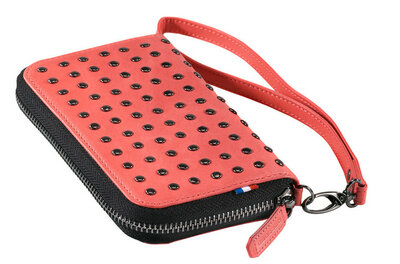 Decoded Leather Studs Wallet Pink