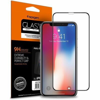 Spigen Full Cover iPhone X Glass screenprotector