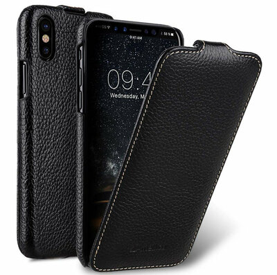 Melkco Leather Jacka iPhone XS Max hoesje Zwart