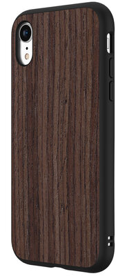 RhinoShield SolidSuit Wood iPhone XR hoesje Walnoot Zwart