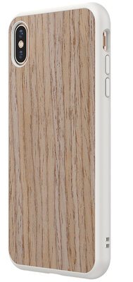 RhinoShield SolidSuit Wood iPhone XS Max hoesje Walnoot Wit