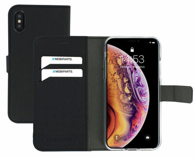 Mobiparts Saffiano Wallet iPhone XS / X hoesje Zwart