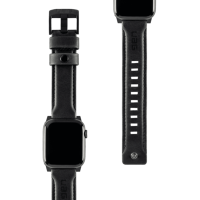 UAG Leather Apple Watch 44 mm strap bandje Zwart