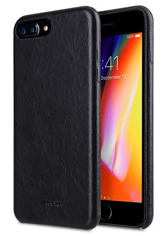 Insecten tellen Raffinaderij demonstratie Melkco Leather backcover iPhone 8 Plus hoesje Zwart - Appelhoes