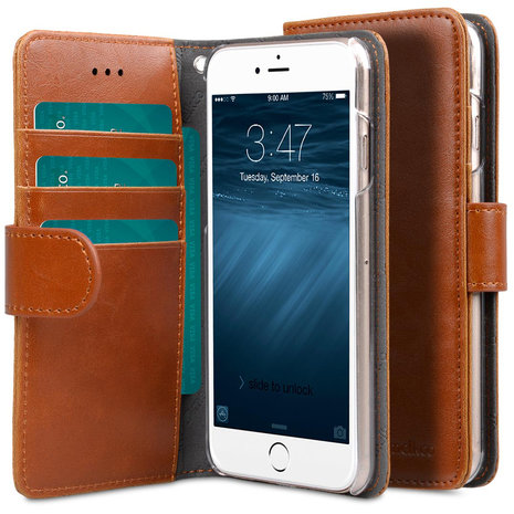 wandelen Milieuactivist deugd Melkco Wallet iPhone 6/6S hoesje Bruin - Appelhoes