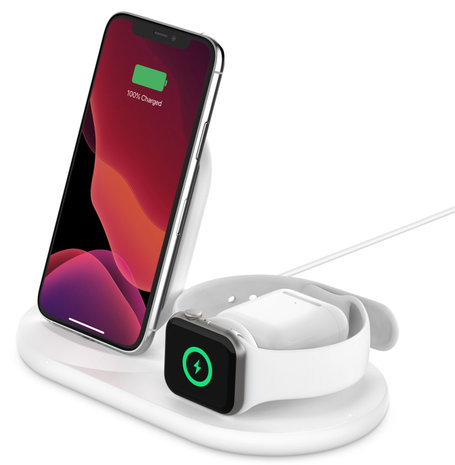 Geletterdheid Verdachte Concurrenten Belkin BoostCharge 3 in 1 draadloze oplader Wit - Appelhoes