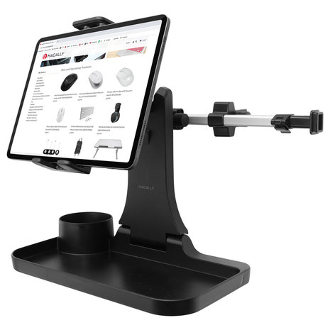 Jonge dame Penelope Hoelahoep Macally HRMOUNT Pro Tray iPad tablet autohouder - Appelhoes