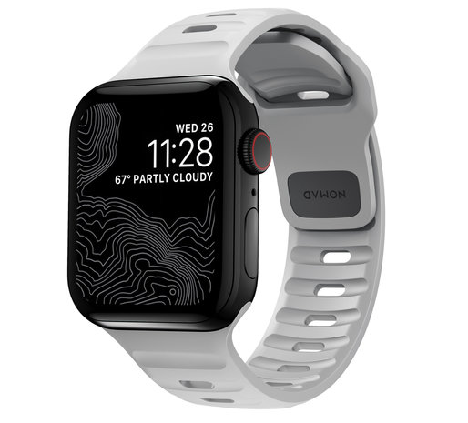 Nomad Sport FKM Apple Watch 49 45 44 mm bandje Grijs Appelhoes