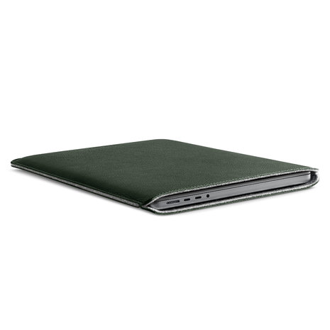 overschrijving binnen Zenuwinzinking Woolnut Leather sleeve MacBook Pro 14 inch hoesje Groen - Appelhoes
