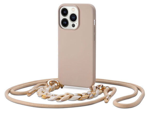 bekken ticket Verstikkend Tech Protection Luxe iPhone 14 Pro Max hoesje met draagkoord beige -  Appelhoes