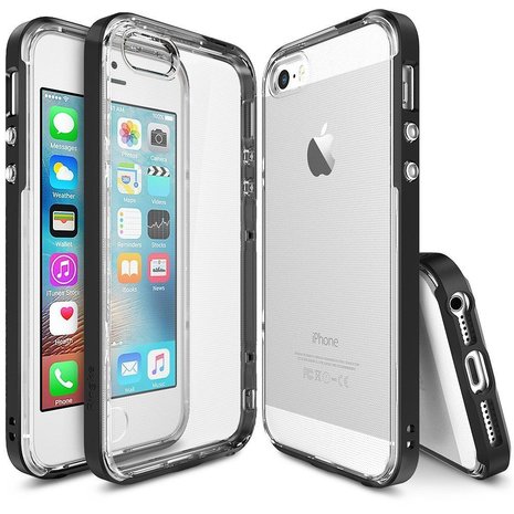 ding Dominant Zwaaien Ringke Frame iPhone SE/5S bumper hoesje Black - Appelhoes