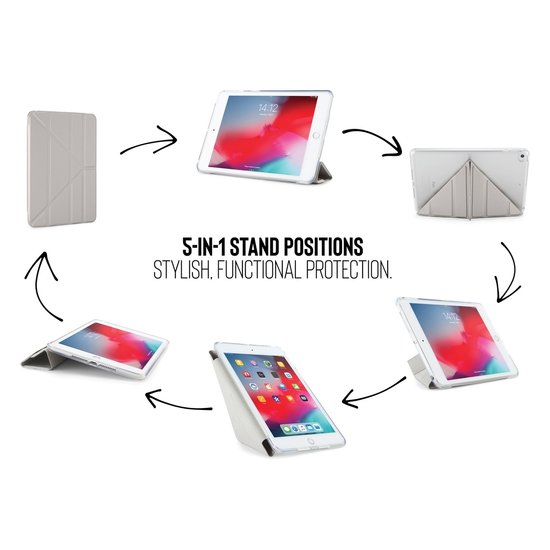 Pipetto Origami TPU iPad mini 2019 hoesje Zilver