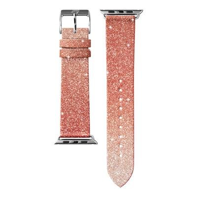 LAUT Sparkle Leather Apple Watch 40 mm bandje Roze