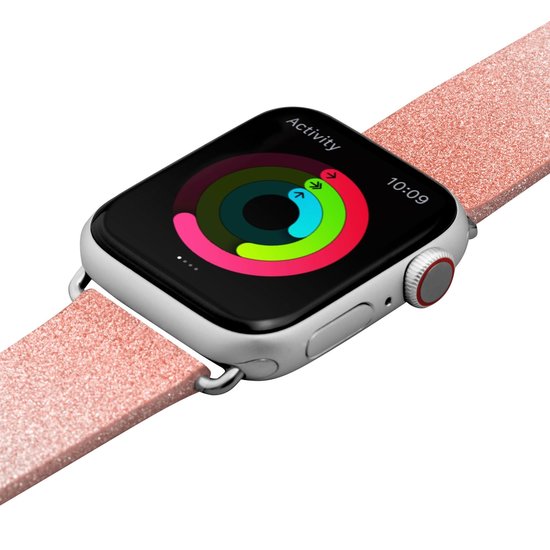 LAUT Sparkle Leather Apple Watch 40 mm bandje Roze