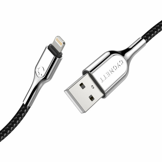 Cygnett Armoured Braided Lightning USB kabel 3 meter Zwart