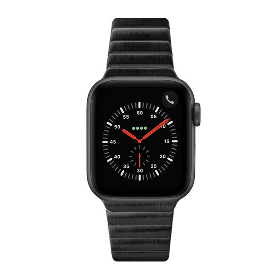 LAUT Links roestvrijstalen Apple Watch 44 mm schakelband Zwart