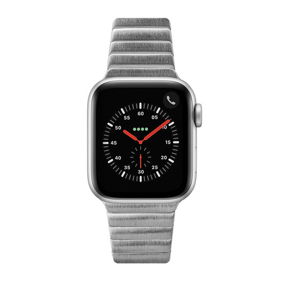 LAUT LINKS roestvrijstalen Apple Watch 44 mm schakelband Zilver