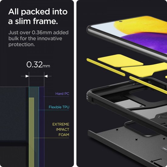 Spigen Tough Armor Galaxy A72 hoesje Zwart